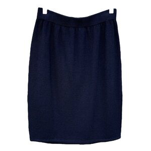 Vintage St. John Collection Santana Knit Skirt Black Elastic Waist Sz 8 Classic